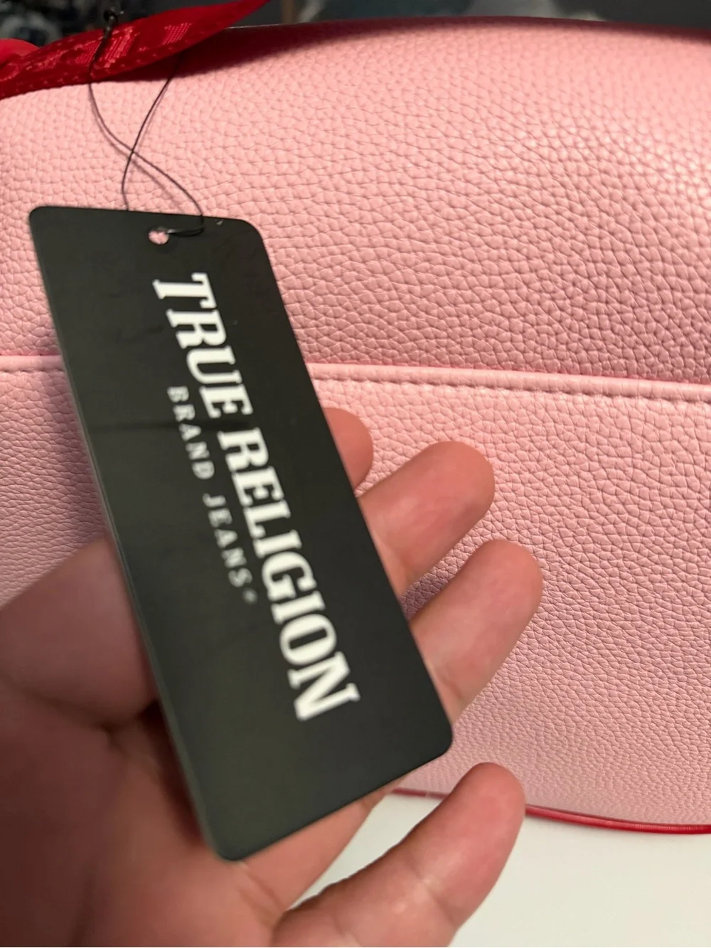 True Religion Pink Bag with Red Trim